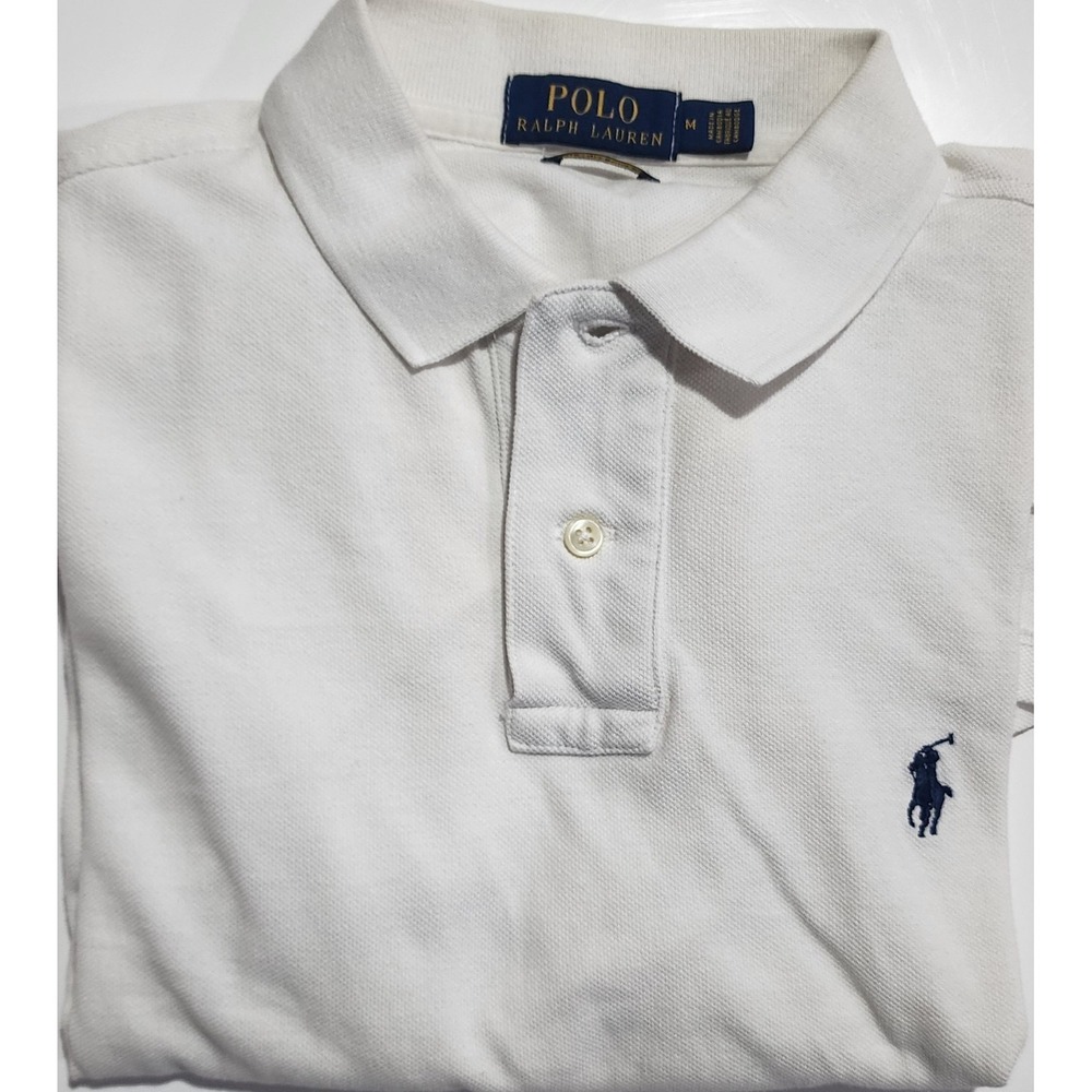 Polo Ralph Lauren Men's White Custom Slim Fit Polo Shirt Size Medium